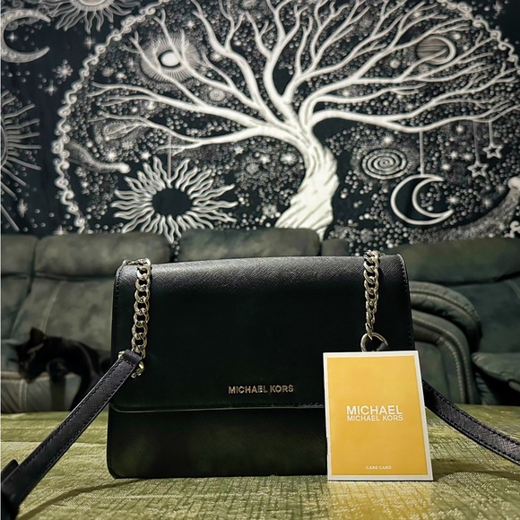 Vintage Y2K Michael Kors Black Leather Crossbody purse ❌80% OFF SALE❌ - Picture 3 of 14